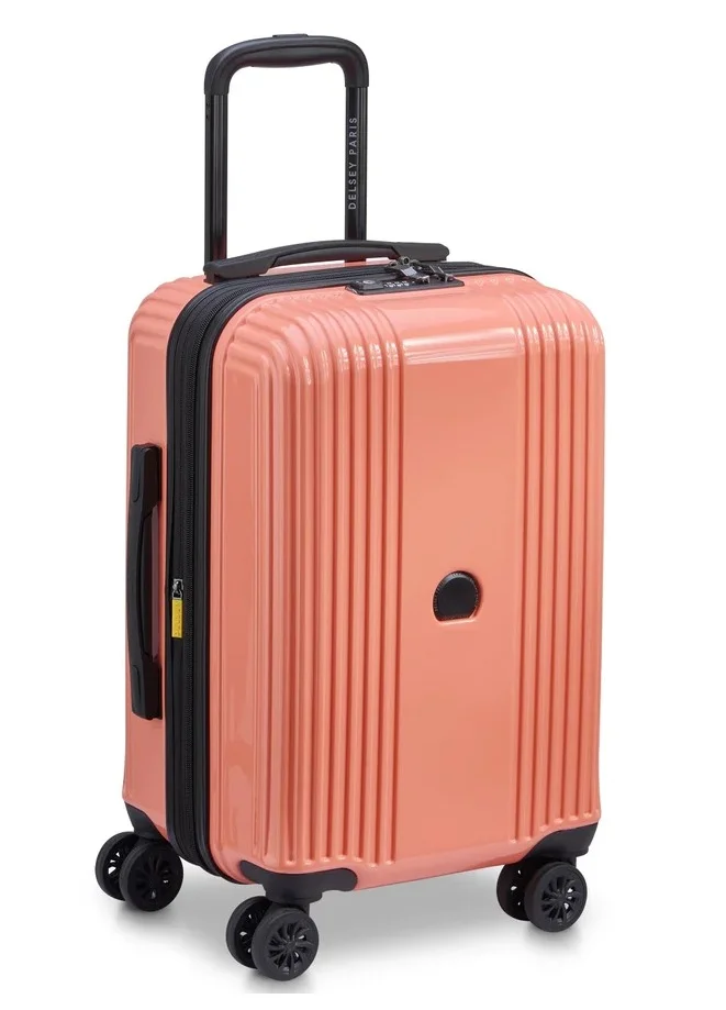 DELSEY Paris Ophelie 55 Cm Hardcase 4 Double Wheel Expandable Cabin Luggage Trolley - Coral Pink