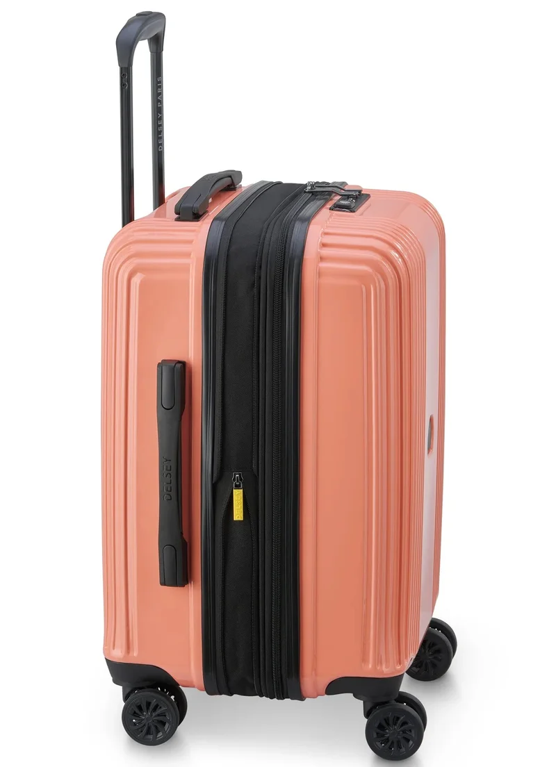 DELSEY Paris Ophelie 55 Cm Hardcase 4 Double Wheel Expandable Cabin Luggage Trolley - Coral Pink
