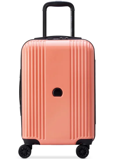 DELSEY Paris Ophelie 55 Cm Hardcase 4 Double Wheel Expandable Cabin Luggage Trolley - Coral Pink