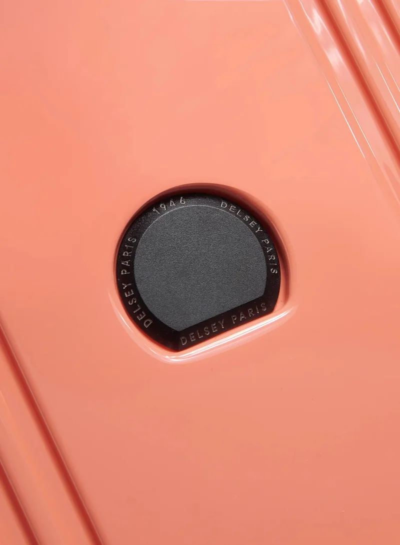 DELSEY Paris Ophelie 55 Cm Hardcase 4 Double Wheel Expandable Cabin Luggage Trolley - Coral Pink