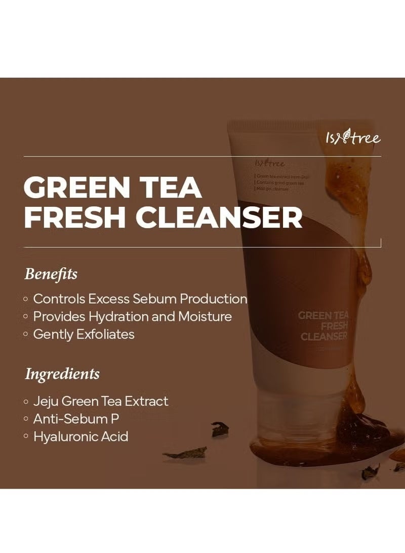 ايسنتري منظف ​​الشاي الأخضر المنعش 120مل، منظف لطيف للوجه | العناية الكورية بالبشرة الدهنية والمختلطة، حاجز ترطيب، توازن رطوبة البشرة - Image 2