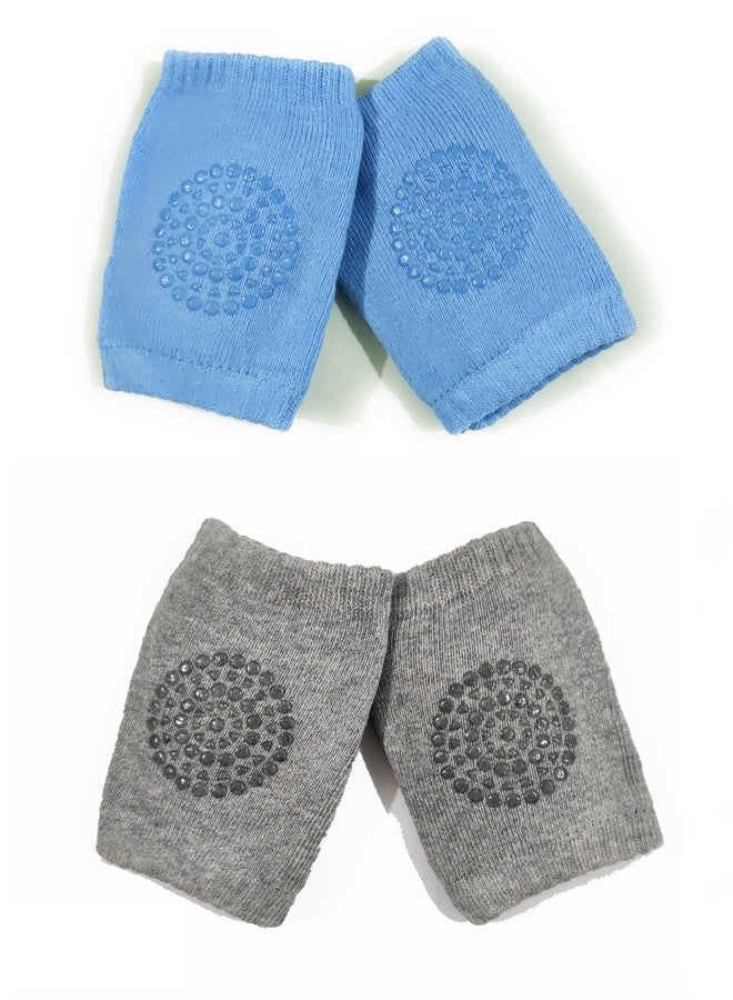 FEBVIBE 2 Pairs Baby Knee Pads for Crawling, Anti-Slip/Padded Stretchable Elastic Cotton Soft Breathable Comfortable Knee Cap/Elbow Safety Protector (Multicolor 02) - Image 1