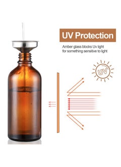 Aozita 2 Oz Amber Glass Spray Bottles For Essential Oils, Empty Small Fine Mist And Refillable Mister, Mini Travel Bottle For Cleaning Solutions And Skin Care, Glass Dropper And Funnel Included.  - Image 3
