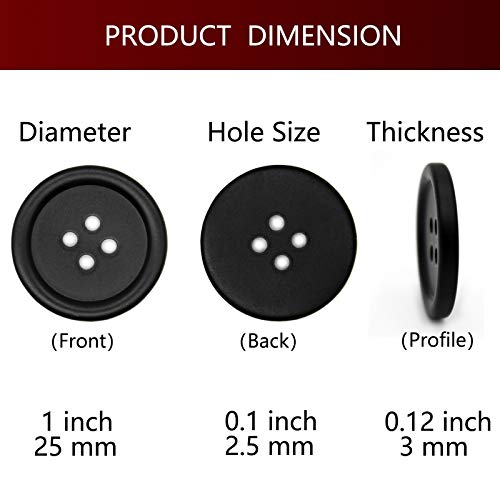Raydodo 50 PCS 25mm 1 Inch Buttons for Crafts, Large Buttons 4 Hole Round Sewing Buttons Mixed Spray Colored Craft Buttons for Sewing Scrapbooking and DIY Crafts (Each Color 5 Pcs) - Image 2