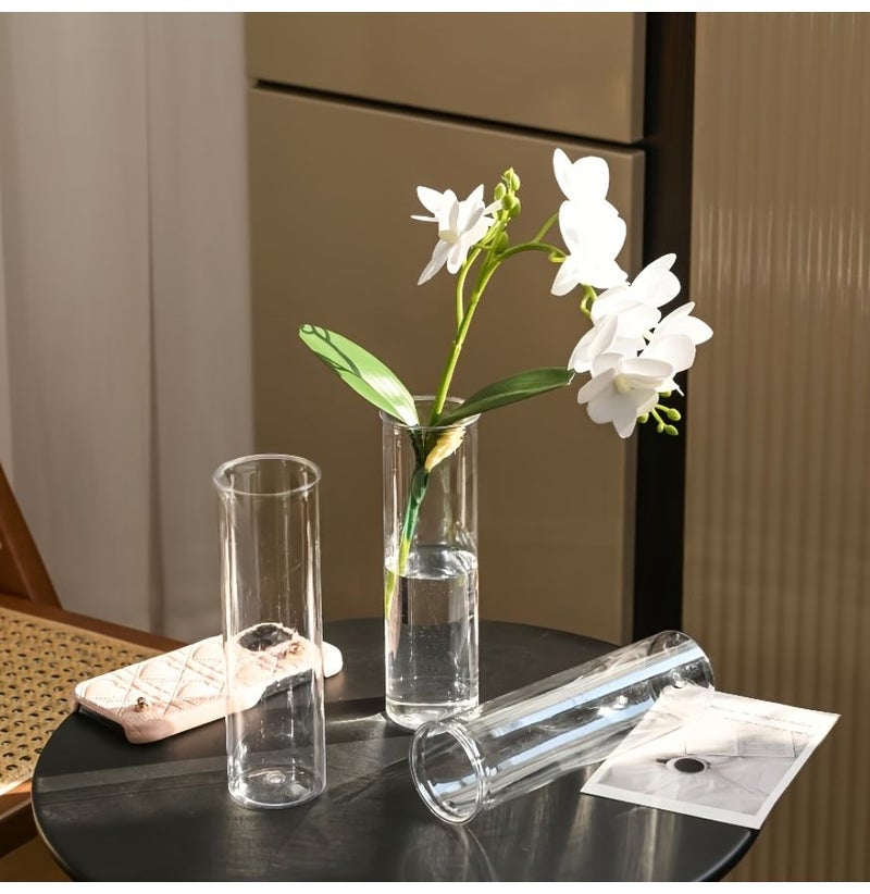 10 Pcs Shatterproof Transparent Plastic Cylindrical Vases Thickened Bohemian Style Party Decor For Holidays Weddings Birthdays Parties Home Decoration - Image 4