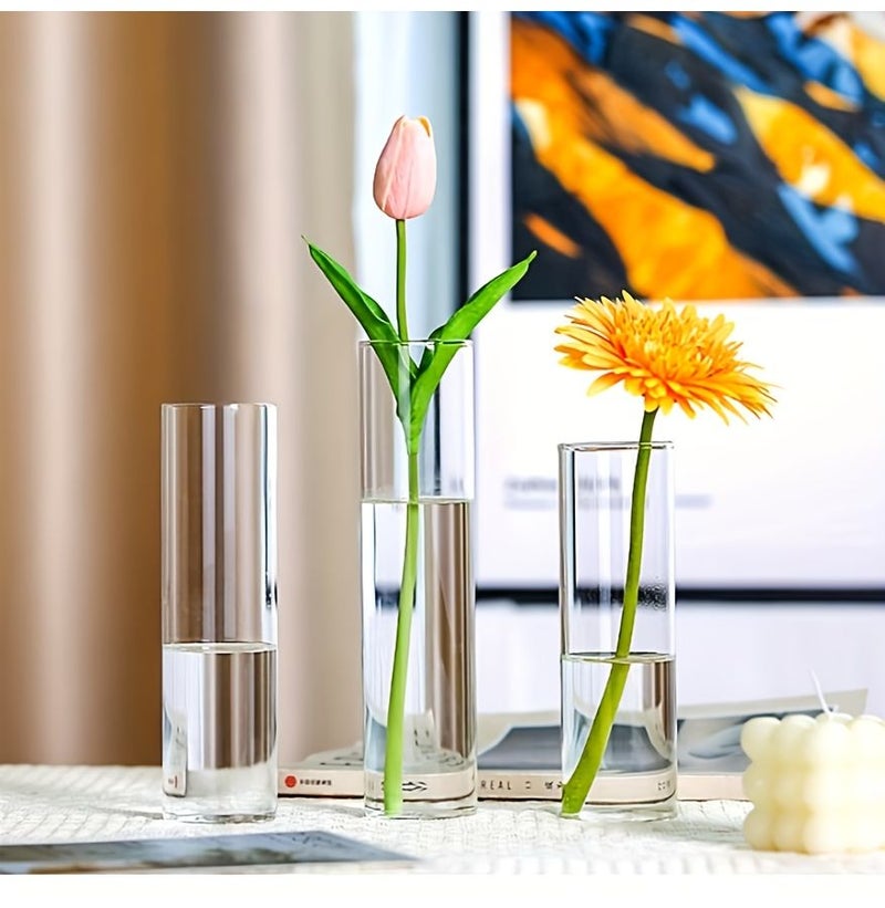 10 Pcs Shatterproof Transparent Plastic Cylindrical Vases Thickened Bohemian Style Party Decor For Holidays Weddings Birthdays Parties Home Decoration - Image 5