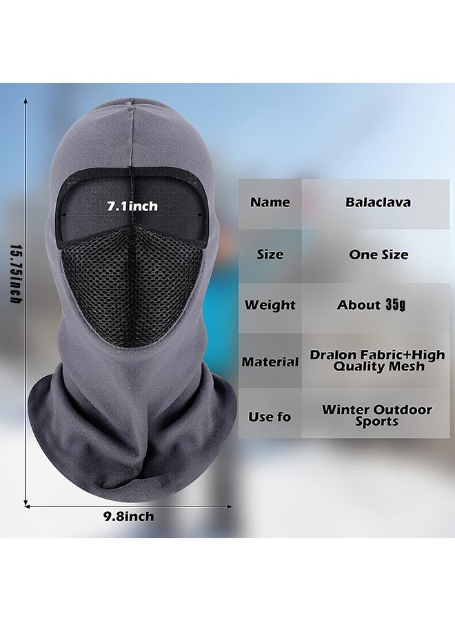 Depend 2 Pcs Balaclava Masks, Thicken Fleece Mask Winter Thermal Windproof Mask for Outdoor Skiing Cycling Snowboarding Full Cover Mask for Unisex - Black And Gray - Image 3