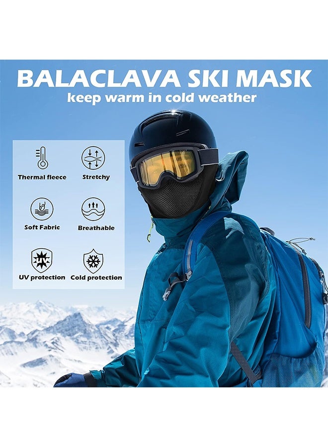 Depend 2 Pcs Balaclava Masks, Thicken Fleece Mask Winter Thermal Windproof Mask for Outdoor Skiing Cycling Snowboarding Full Cover Mask for Unisex - Black And Gray - Image 2