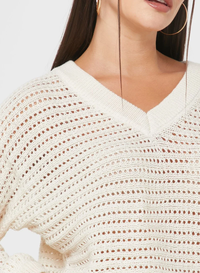 VERO MODA V-Neck Knitted Sweater