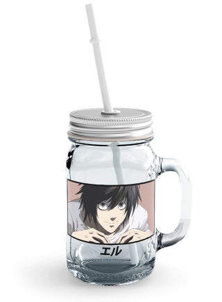 Death Note Jar Death Note Anime Glass Jar Japanese Comic Style Manga Glass with Straw and LidCute Eru L Lawliet-Kira - pzsku/ZEC8C4CB82AF9BA192D3DZ/45/_/1656477970/25bc9515-d147-4e33-853c-24cd94bb9925