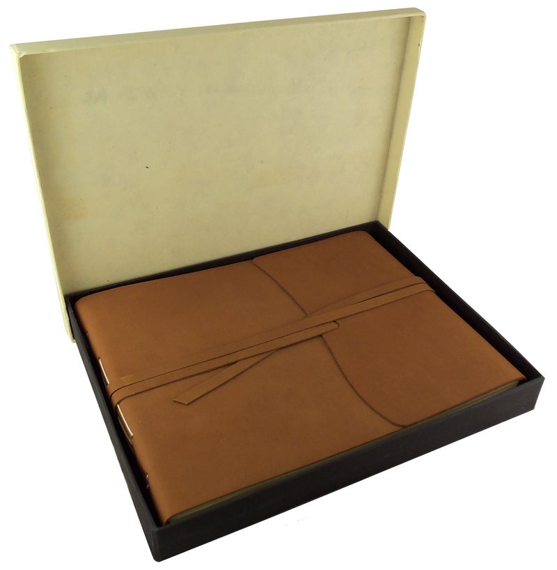 Rustic Ridge Leather Large Rustic Genuine Leather Photo Album with Gift Box - Scrapbook Style Pages - Holds 400 4x6" or 200 5x7" Photos Brown - Image 4
