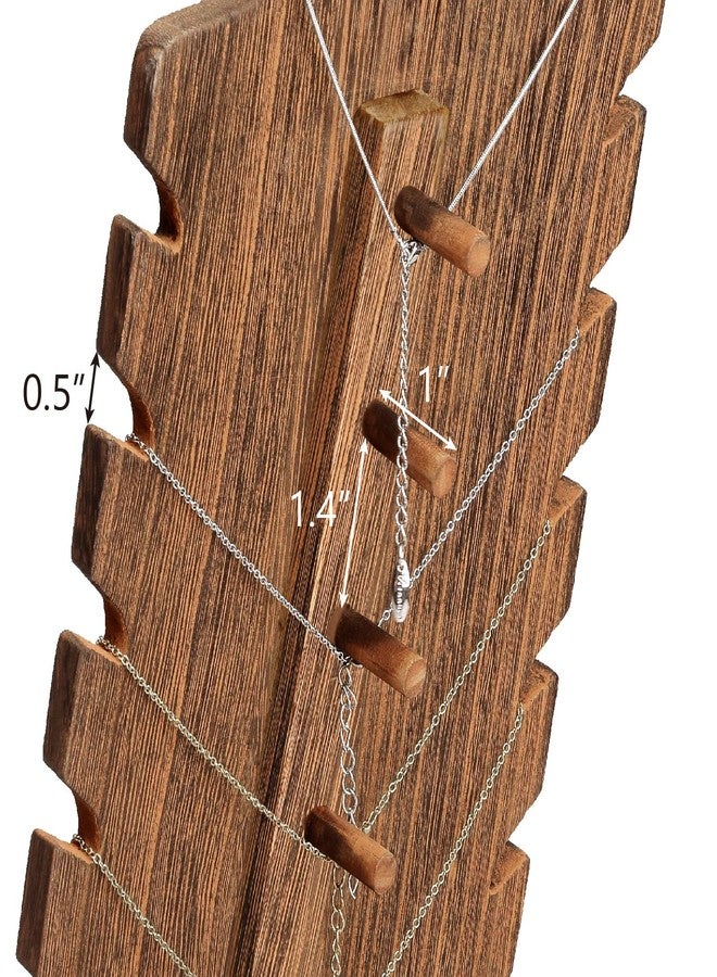 MOOCA 2 Pcs Lightweight Wooden Necklace Display Stand - Freestanding Easel Holder for Multiple Necklaces, Brown Color - Image 5