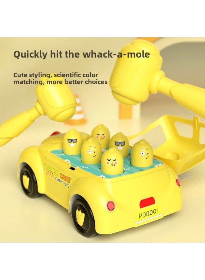 Children's Large Cartoon Car Hamster Toy Baby Educational Thinking Training Parent-child Interactive Beating-Color:(Yellow) Cute Duck +2 Hammer 】 - Image 4