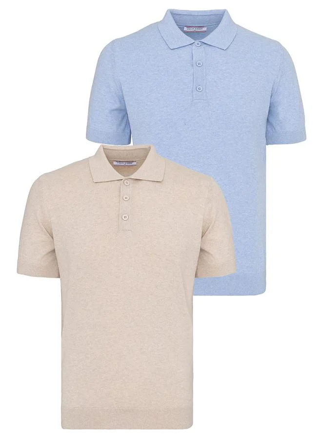 FELIX HARDY Men's 100% Cotton Polo Shirt Short Sleeve Pack of 2