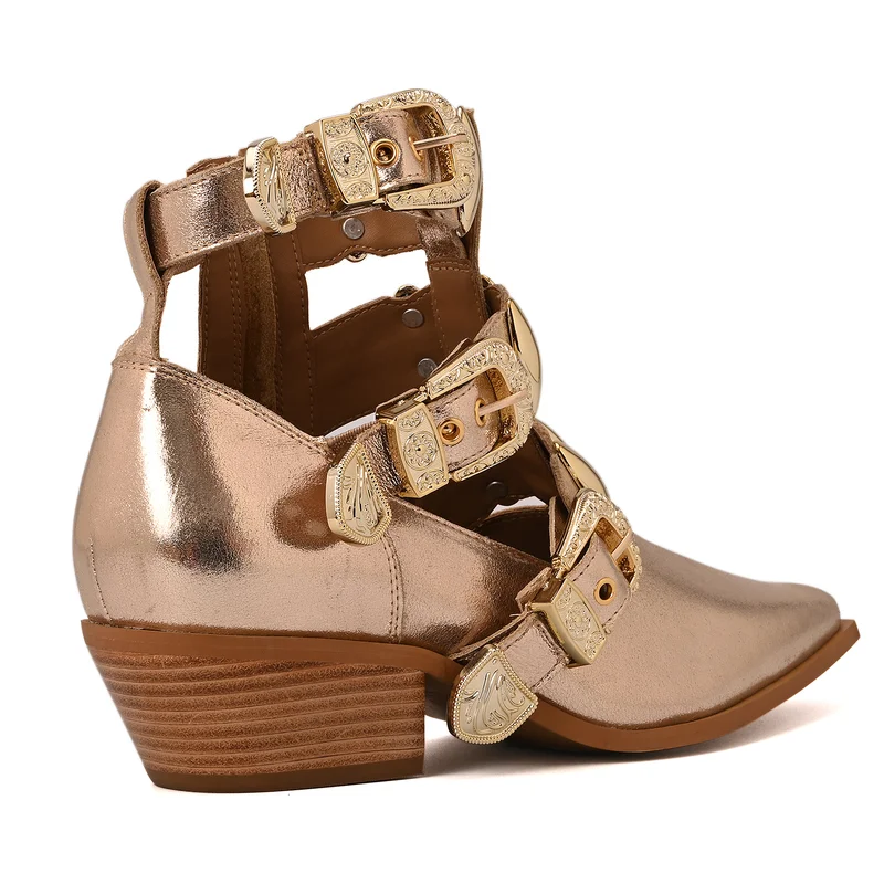 Carmen Steffens Gold Buckle Boots