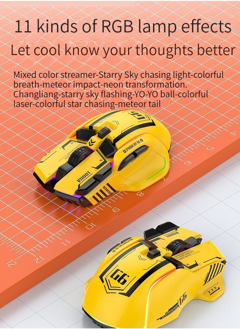 M MIAOYAN - M MIAOYANG6 Wireless Bluetooth Wired Three Modes Connection Mouse Glow Daily Work Game Desktop Computer Notebook Mechanical Mouse - Image 1