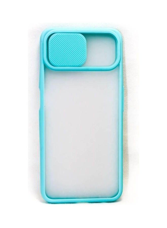نيبمينينت غطاء حماية خلفي مع قلاب للكاميرا لهاتف أبل آيفون 11 برو ماكس بلس بلون فيروزي شفاف/أزرق