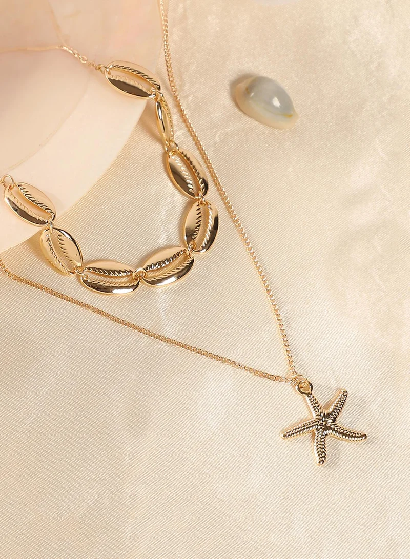 SOHI Bahamas Layered Artificial Necklace Jewellery