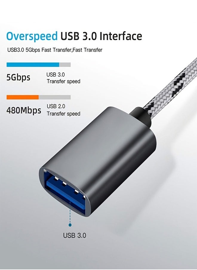 Generic - 2 in 1 USB 3.0 OTG Adapter Type C Micro USB to USB 3.0 Adapter Cable OTG Convertor for Gamepad Flash Disk Type-C OTG USB Cable - Image 1