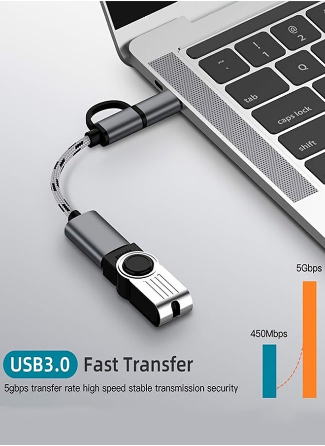 Generic - 2 in 1 USB 3.0 OTG Adapter Type C Micro USB to USB 3.0 Adapter Cable OTG Convertor for Gamepad Flash Disk Type-C OTG USB Cable - Image 1