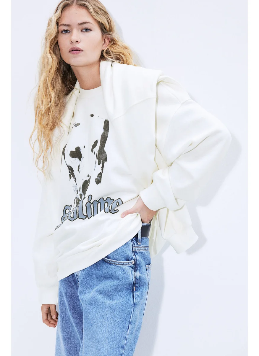 H&M Oversized Printed Sweatshirt