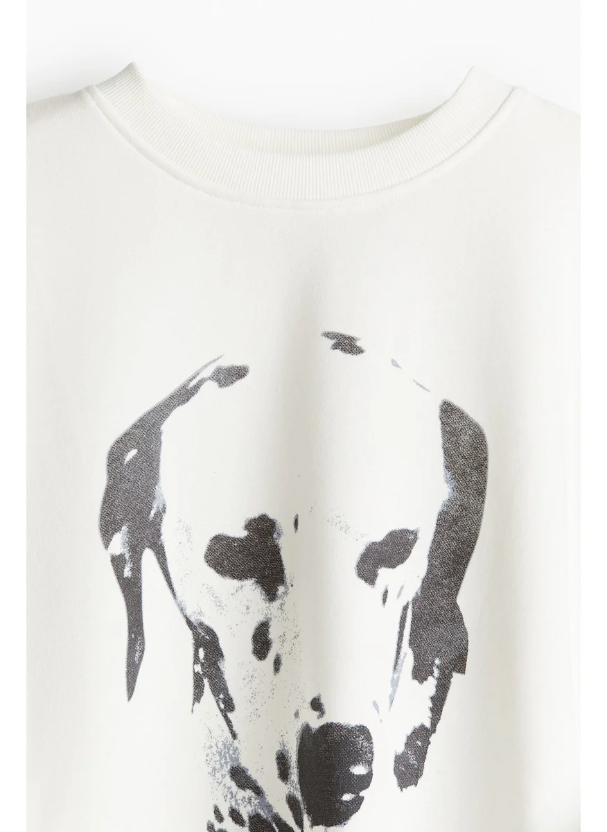 اتش اند ام Oversized Printed Sweatshirt