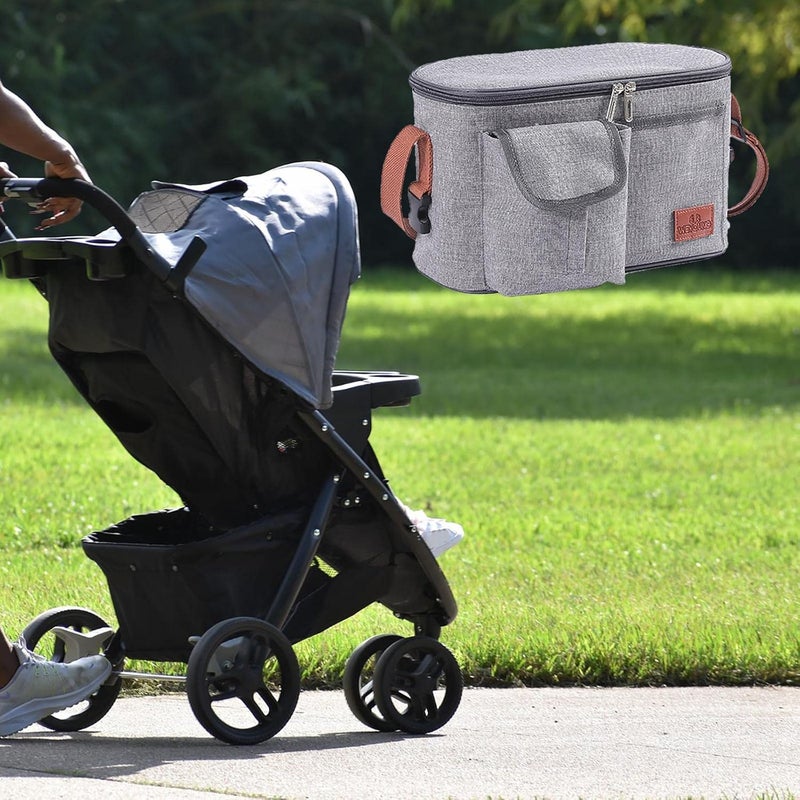 klarako Oxford Cloth Waterproof Diaper Bag,Nursery Storage Bag,Baby Stuff Bags,Mummy Bag,Large Capacity Mommy Travel Bag  Gray - Image 5
