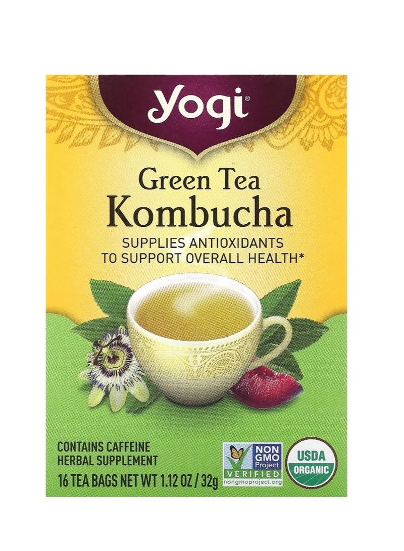 Yogi Tea Green Tea Kombucha 16 Tea Bags 1.12 oz (32 g) - Image 1