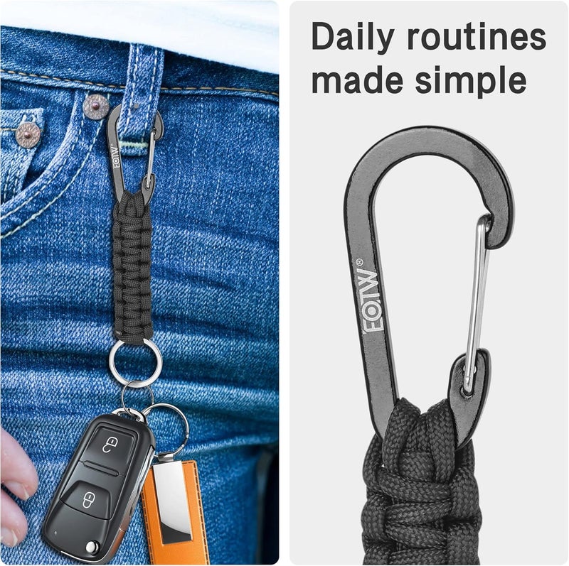 EOTW Paracord Keychain for Men Women Paracord Carabiner Backpack Keychain with Aluminum Clip for Camping Hiking Outdoor Gear - Image 4