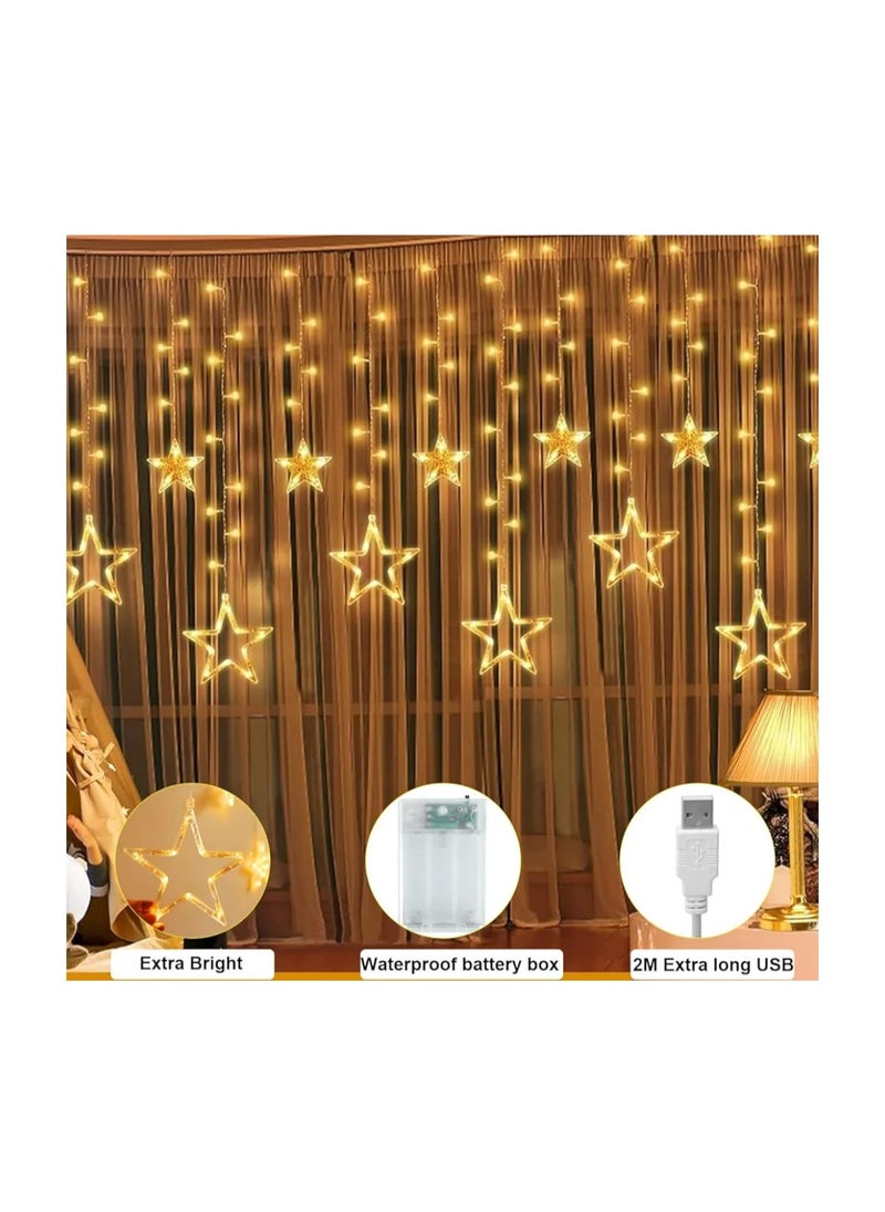 Generic Window Light with 12 Stars 8 Lighting Modes Timer&Memory Function Curtain Lights  - Image 4