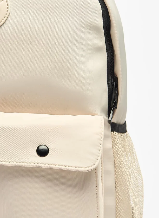 MISSY Women Missy Solid Backpack with Adjustable Straps and Zip Closure