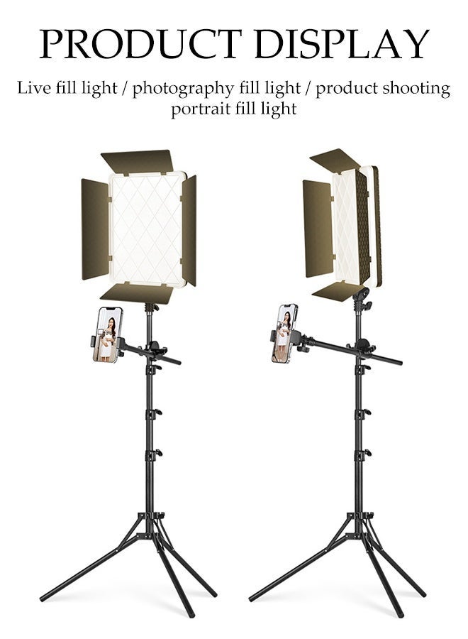 DUNISO LED Video Light Kit, Photography Studio Lights,2700K-6500K Dimmable,Brightness of 0-100%,with Tripod Stand,Phone Holder,Remote Control, Adapter,for Video Recording, Game Streaming, Live Streaming - Image 2