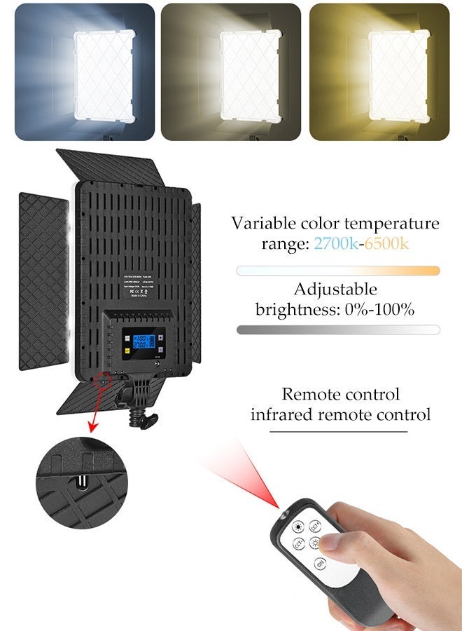 DUNISO LED Video Light Kit, Photography Studio Lights,2700K-6500K Dimmable,Brightness of 0-100%,with Tripod Stand,Phone Holder,Remote Control, Adapter,for Video Recording, Game Streaming, Live Streaming - Image 5
