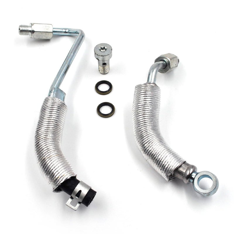Zhupoub Replace 55567067 55568031 Turbocharger Cooling Feed Line Pipe and Coolant Return Hose Line Compatible with Chevy Cruze Buick Encore - Image 2