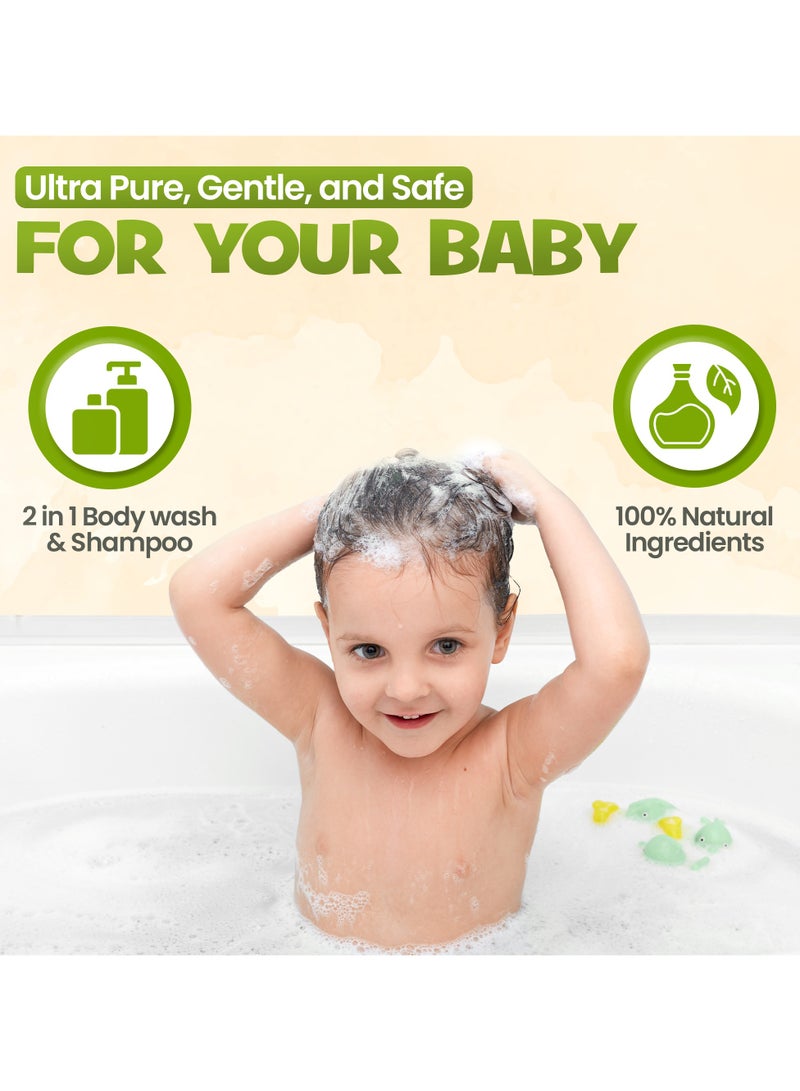 Enfant Ultra Care Organic Plus Shampoo & Body Wash 500ML Pump Baby Body Wash Baby Shampoo Gently Cleanses And Helps To Reduce 99.9%* Of Bacteria Accumulation Specially Designed For Your Baby With OAT AMINO BUBBLE, A Natural Cleansing Agent Dermatologically Tested From Germany  - Image 2