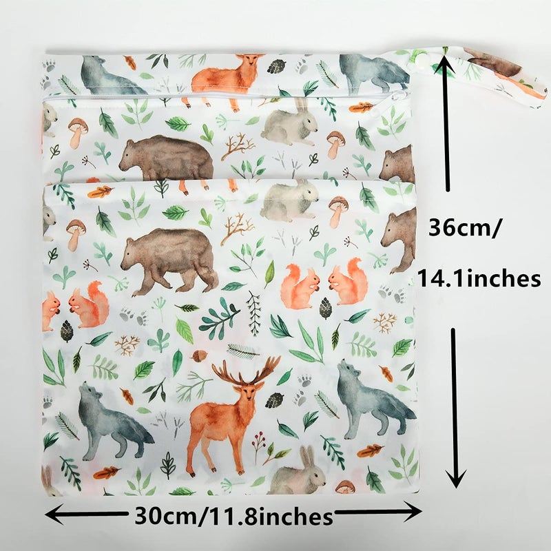 Sigzagor Medium Wet Dry Bag Baby Cloth Diaper Nappy Insert Bag Reusable Washable (Rainbow Rain) - Image 5
