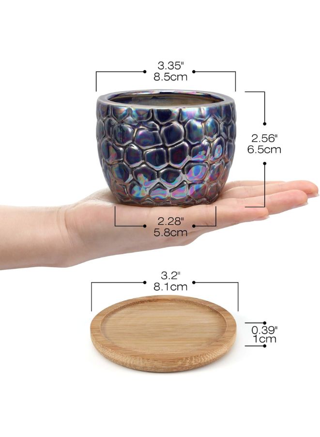 Generic Indoor Plant Pot with drainage hole and tray for Balcony, Home Garden | Light Blue (Plant NOT Included)  - Image 5