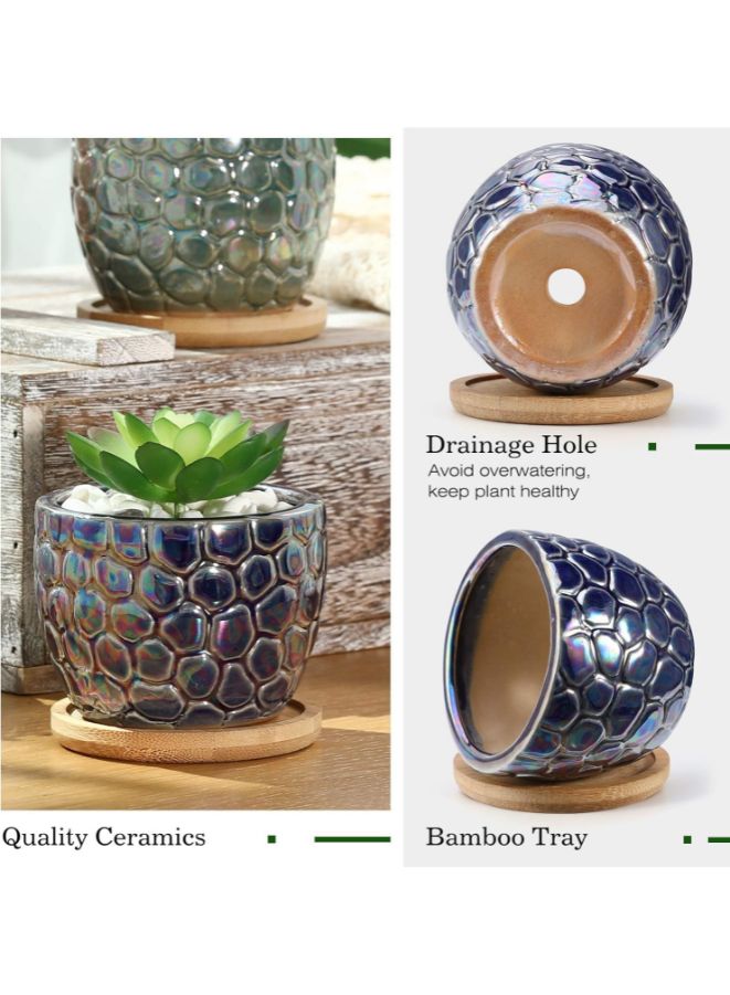 Generic Indoor Plant Pot with drainage hole and tray for Balcony, Home Garden | Light Blue (Plant NOT Included)  - Image 4
