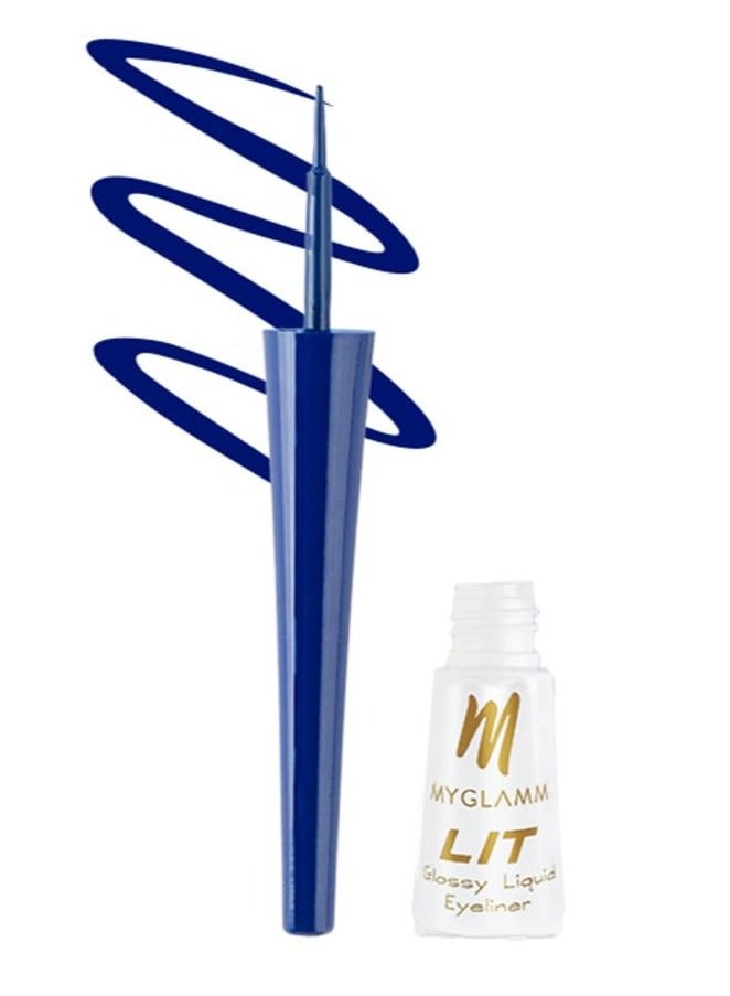 MyGlamm LIT Glossy Liquid Eyeliner Blue Birthday 3.5 ml - Image 1