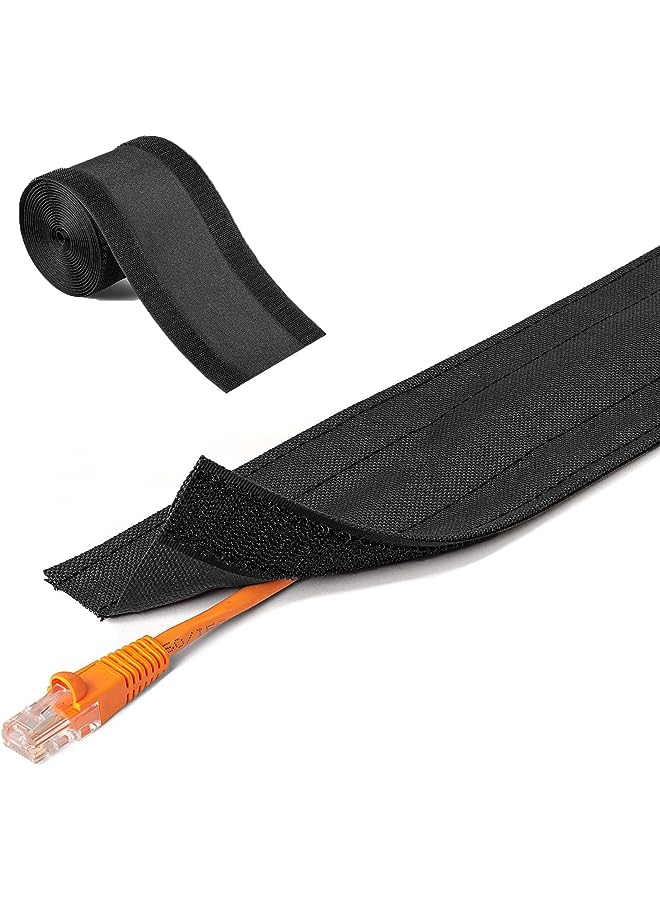 Excefore Cable Cover Protector 10CM Wide Carpet Cord Cover Cable Management for Home Commercial Office Carpet - 10 Feet - Black - Image 1