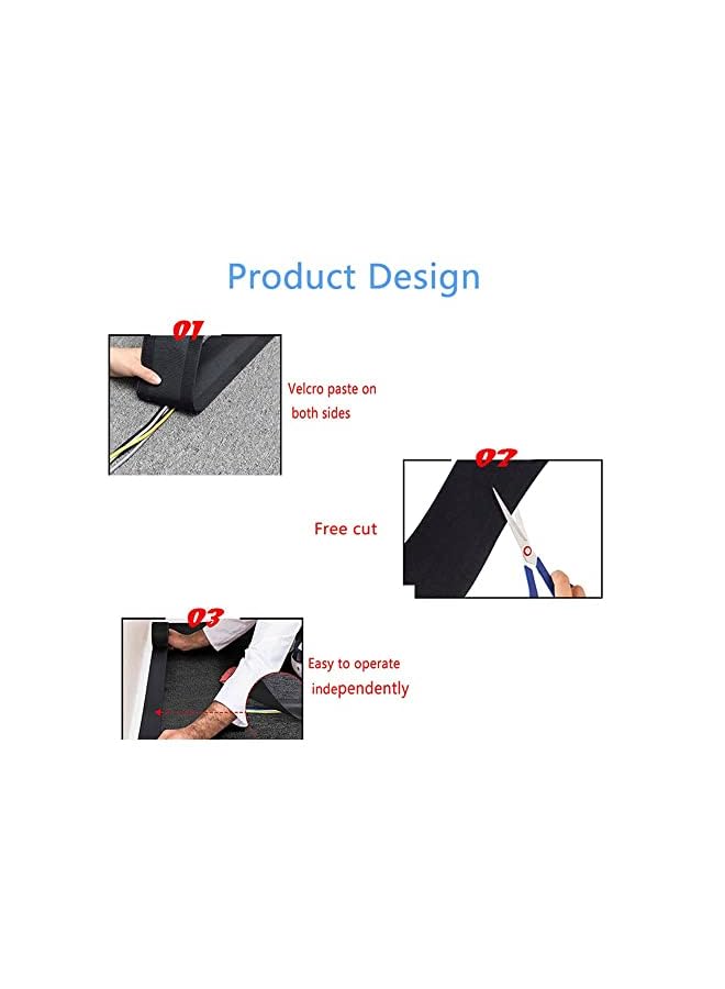 Excefore Cable Cover Protector 10CM Wide Carpet Cord Cover Cable Management for Home Commercial Office Carpet - 10 Feet - Black - Image 3