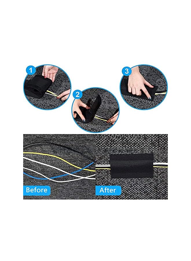 Excefore Cable Cover Protector 10CM Wide Carpet Cord Cover Cable Management for Home Commercial Office Carpet - 10 Feet - Black - Image 4