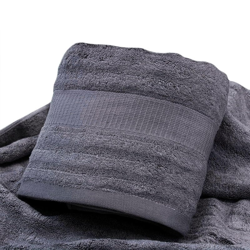 Mush Ultra Soft & Super Absorbent | 600 GSM Bamboo Bath Towel Set | 29 X 59 Inches (Space Grey) - Image 1