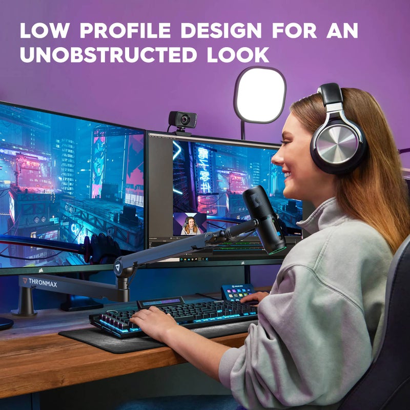 THRONMAX Twist S6 Microphone Boom Arm, Low Profile Mic Stand with Cable Management,Desk Clamp, Versatile Mounting, All-Metal and Fully Adjustable Mic Arm for Streaming, Gaming, Home Office,Universal - Image 2