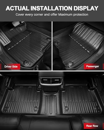 IKABEVEM All Weather Floor Mats Fit for 2017-2022 Honda CR-V All Models (Include Hybrid) - Custom Fit TPE Floor Liners Accessories for Honda CRV 1st and 2nd Row Full Set Car Mats - Image 3