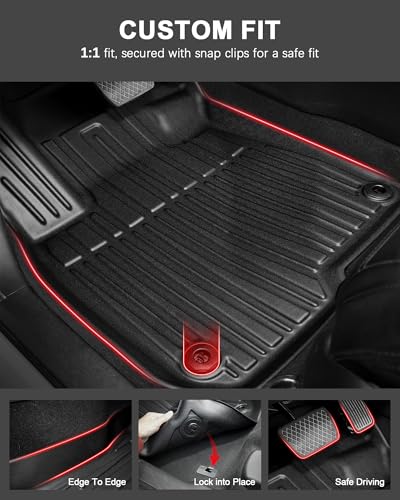 IKABEVEM All Weather Floor Mats Fit for 2017-2022 Honda CR-V All Models (Include Hybrid) - Custom Fit TPE Floor Liners Accessories for Honda CRV 1st and 2nd Row Full Set Car Mats - Image 4