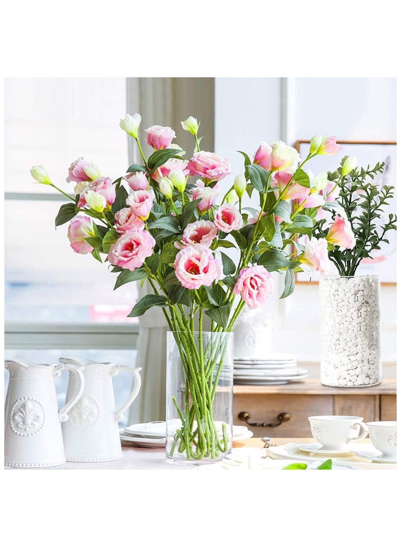 Home zone 3 Pack Clear Glass Cylinder Vases, Table Flowers Vase, for Home & Wedding Decorations and Formal Dinners (Width 4", Height 10") - Image 4