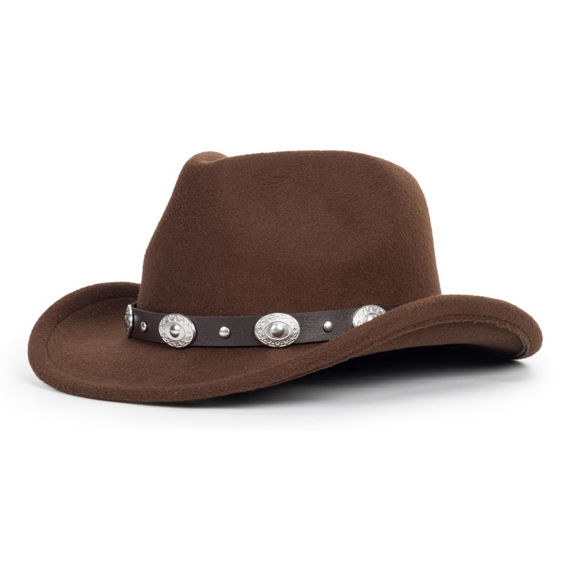 UTOWO Kids Western-Cowboy-Hat Felt-Cowgirl-Hat for Little Kids Wide Brim Fedora Hats - Image 1