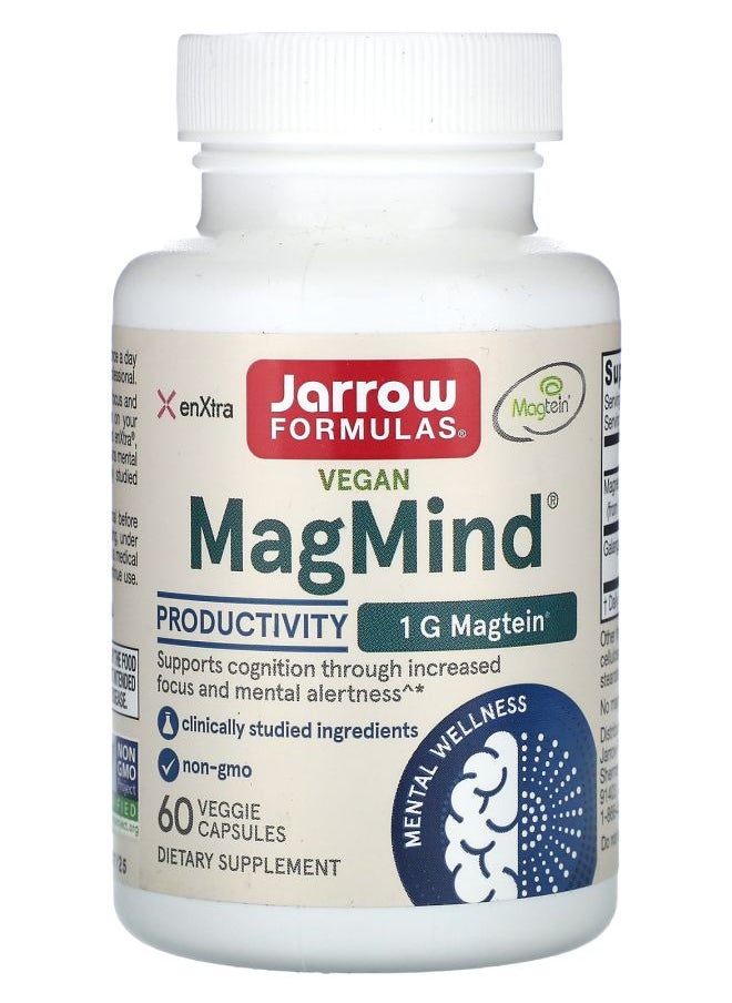 jarrow formulas Vegan MagMind Productivity 60 Veggie Capsules  - Image 1