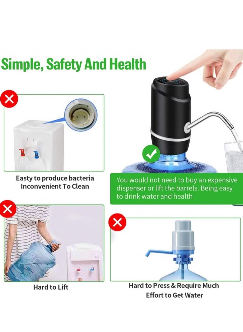 Daxiongmao Generic 5 Gallon Electric Drinking Portable Water Dispenser, Universal USB Charging Water Bottle Pump For 2-5 Gallon With - Image 3